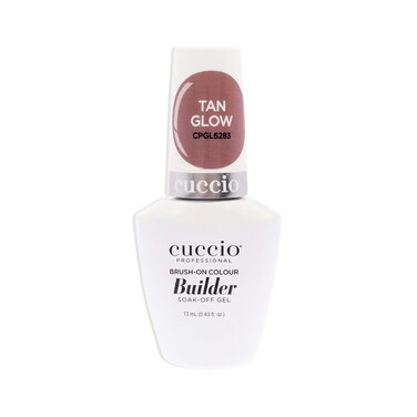 Cuccio Pro Brush-On Colour Builder Soak-Off Gel - Calcium Enriched - Easy Brush-On - Perfect Light Color - Reinforce, Build, Shape And Extend The Natural Nail - Tan Glow - 0.43 Oz Nail Polish