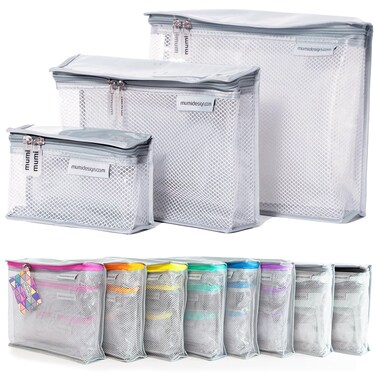 MUMI Travel Toiletry Bag Set 3 Water-Resistant Bags for Toiletries, Makeup, Shaving Essentials, Portable Organizer for Men &amp; Women, Perfect for Travel Essentials