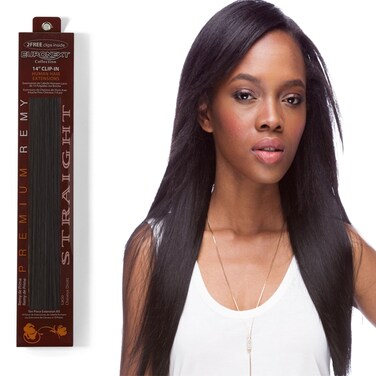 VALENTINE DAY SALE COUPON- EURONEXT Clip in hair extensions, 100% Remy human hair, 14 inches, Straight, Curly, Black