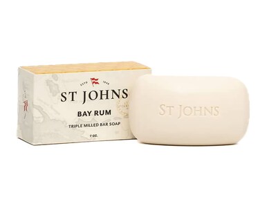 St. John Bay Rum Soap Bar   USA Made, Triple-milled Mens Soap Bar   Hydrating Bar Soap for Men with Olive Oil &amp; Glycerine   Luxury Body Soap Bar for men   (7 oz Bar)