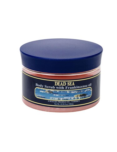 Malki Dead Sea Products Salt Body Scrub infused with Frankincense Oil   Body Exfoliator for Silky, Moisturized Skin   Stress Relief &amp; Relaxation   Body Scrub Exfoliant