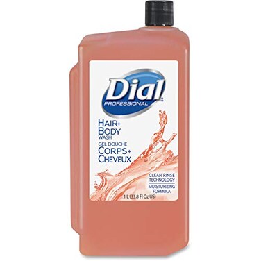 Dial Professional Hair + Body Wash Refill for 1 L Liquid Dispenser, Neutral Scent, 1 L, 8/Carton