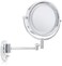 JERDON Two-Sided Wall-Mounted Makeup Mirror with Halo Lighting - Lighted Makeup Mirror with 5X Magnification &amp; Wall-Mount Arm - Plug in Round Mirror with Chrome Finish Wall Mount - Model HL65C