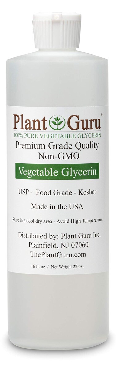 Plant Guru Vegetable Glycerine/Glycerin 16 oz. USP Food Grade Kosher - Great For Skin, Hair, Face, Body, Crafts And DIY Soap Making.