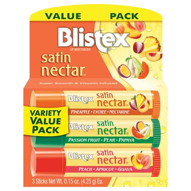 Blistex Satin Nectar Lip Moisturizer Variety Value Pack 3 ct. 0.15 ounce each