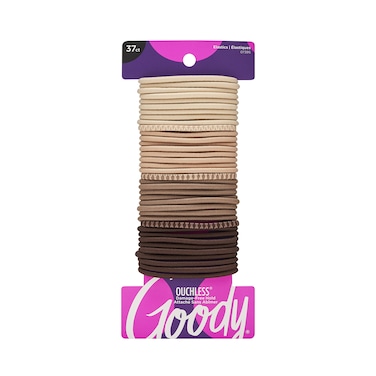 Goody Ouchless Elastic Hair Ties - 37 Ct, Blonde, 4MM Rubber Bands for Hair, Pain-Free Hair Accessories for Women &amp; Men, Made for Long-Lasting Braids, Ponytails &amp; More, All Hair Types