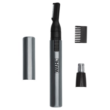 Wahl Micro Groomsman Battery Personal Trimmer for Hygienic Grooming with Rinseable, Interchangeable Heads for Eyebrows, Neckline, Nose, Ears, &amp; Other Detailing - 05640-600