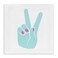 Stupell Industries Peace Hand Teal with Pink Nail Polish, Design by Daphne Polselli Black Framed Wall Art, 36x36, Blue