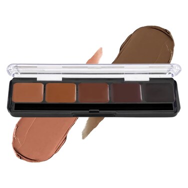 Graftobian HD Glamour Cr&egrave;me Foundation Palette (Neutral #3) - High Definition 5 Color Makeup Palette, Cream Based Foundation Concealer and Contour Palette, Full Coverage - Deep Neutral Skin Shades