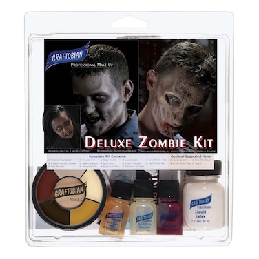 Graftobian Deluxe Zombie Makeup Kit - Expanded Theatrical Makeup Kit for Costumes, Cosplay, and Halloween