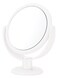 Danielle Creations 6.75-Inch Portable Two-Sided Vanity Round Vanity Makeup Mirror, No-Slip Soft Touch with 360 Rotation, 10x Magnification, White