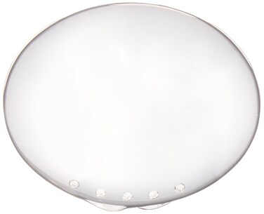 Silver Plated Oval Compact Mirror with Crystals