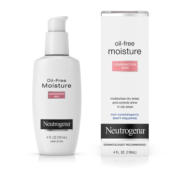 Neutrogena Oil Free Moisture Glycerin Face Moisturizer &amp; Neck Cream for Combination Skin, Lightweight, Oil Absorbing Facial Moisturizer Lotion for a Soft Natural Matte, 4 fl. oz