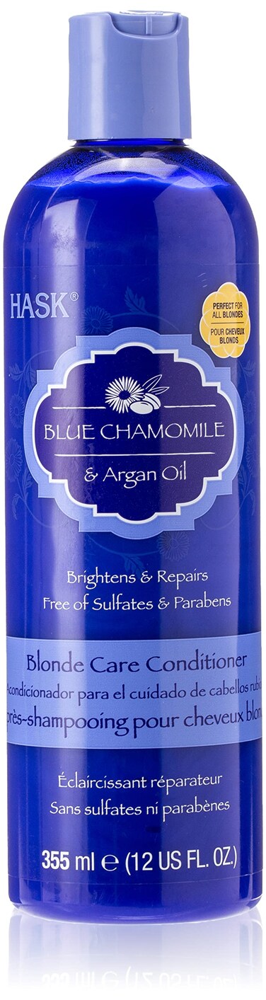Hask Blue Chamomile and Argan Oil Blonde Care Conditioner, 12 Ounce