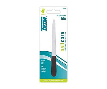 TRIM 5-Inch Sapphire Nail File, Professional Quality with Two Textures for Shaping and Finishing, Compact Purse Size