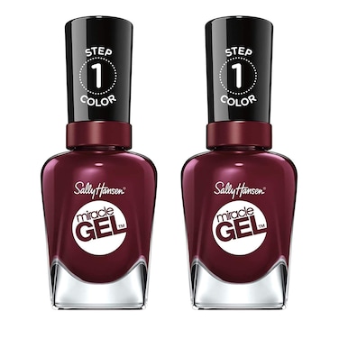 Sally Hansen Miracle Gel&trade;, Wine Stock, Long Lasting, Gel-Like Formula, No UV Lamp Needed, Purple Nail Polish