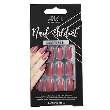 Ardell Nail Addict Artificial Nail Set, Sweet Pink Glossy Rounded Press On Nails, 24 Glue On Nails For An Easy Manicure