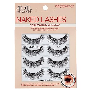 Ardell Naked Strip Lashes 421 &ndash; Natural-Looking, Long-Lasting False Eyelashes with Invisiband for Seamless Blend, 4 Pairs, 1-Pack