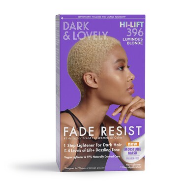 SoftSheen-Carson Dark and Lovely Fade Resist Rich Conditioning Hair Color, Permanent Hair Color, Up To 100 percent Gray Coverage, Brilliant Shine with Argan Oil and Vitamin E, Luminous Blonde