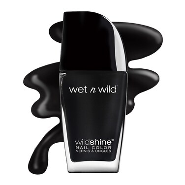 wet n wild Nail Polish Wild Shine, Black Cr&egrave;me, Nail Color