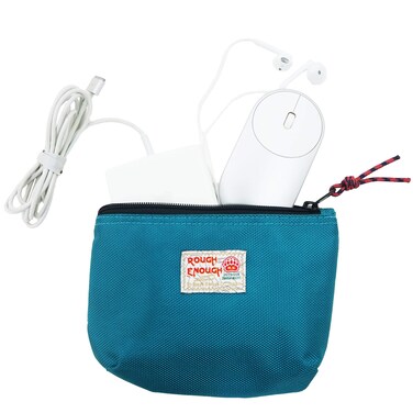 Rough Enough Small Travel Cable Organizer Bag Tech Case with Zipper for Cord Electronics Accessories Travel Essential Blue