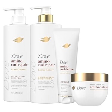 Dove Shampoo, Conditioner, &amp; Mask 3 Pk Amino Curl Regimen Pack for Curly, Coily Hair with Bio-Protein Care Technology + Amino &amp; Jojoba Oil