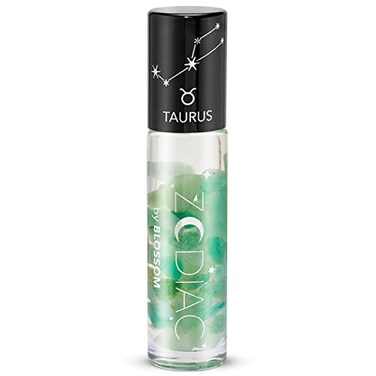 Blossom Lip Gloss Zodiac Sign Vanilla Scented Roll-On Lip Gloss, Moisturizing + Hydrating with Zodiac Crystals, Made in USA, 0.20oz, Taurus