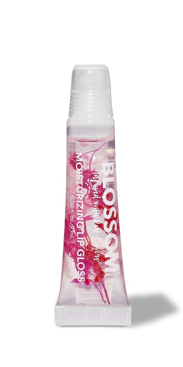 Blossom Lip Gloss Tubes, Cherry Scented Thick Clear High Shine Moisturizing Flower Lip Gel with Nourishing Jojoba Seed Oil, Infused with Real Flowers, 0.3oz, Cherry