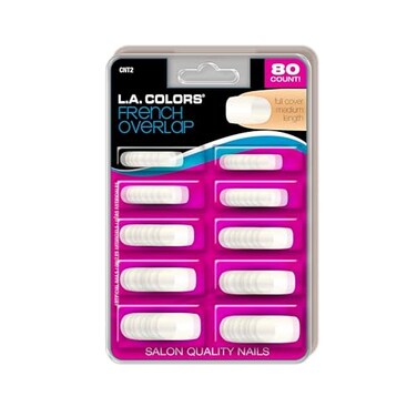 L.A. COLORS Nail Tips (carded), 80 CT Nail Tips - French Overlap CNT2