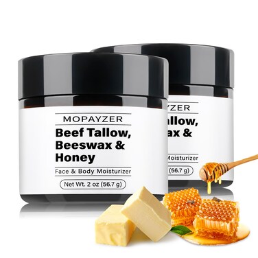 Beef Tallow for Skin, Whipped Tallow Balm for Face &amp; Body, Grass Fed Beef Tallow Moisturizer with Tallow, Beeswax &amp; Honey, Organic Face Cream for Skin Care, Moisturizes &amp; Repairs Dry Skin, 4 oz