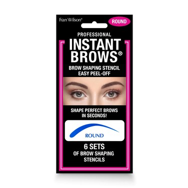 Fran Wilson Instant Brows Makeup Tool: Adhesive Stencils for Perfectly Shaped Brows, Easy to Use, Ideal for Beginners and Pros - Round