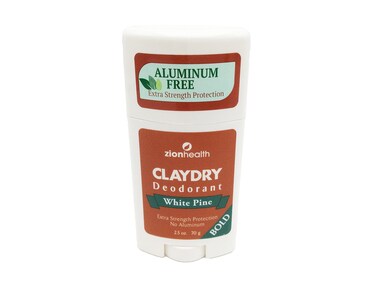 Zion Health Clay Dry Bold Deodorant Stick 2.5 oz White Pine