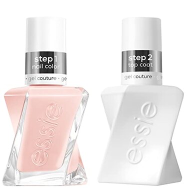 Essie Gel Couture Longwear Nail Polish Kit, Sheer Nude Pink, Fairy Tailor + Top Coat, 0.46 fl oz each
