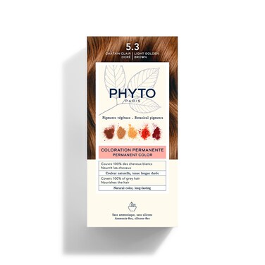 PHYTO Phytocolor Permanent Hair Color with Botanical Pigments, 100% Grey Hair Coverage, Ammonia-free, PPD-free, Resorcin-free, 0.42 oz