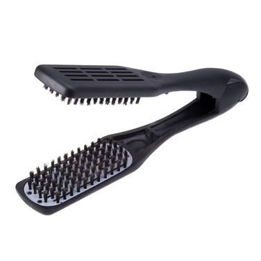 Denman D79 Thermoceramic Hair Straightening Brush - with Boar Bristles - For Wide, Wavy, Curly, Coily Hair &ndash; Black