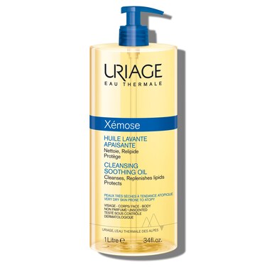 Uriage Eau Thermale X&eacute;mose Cleansing Soothing Oil   Mild Foaming Nourishing Gel-in-oil, Face &amp; Body, Fragrance &amp; Soap-Free, 1 L / 34 oz