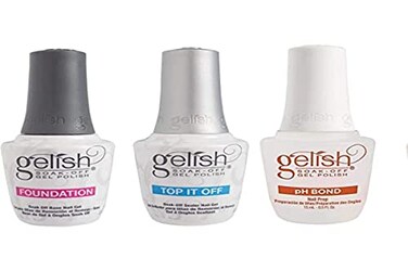 Gelish Terrific Trio Essentials 15 Milliliter Basic Care Soak Off Manicure Gel Nail Polish Kit with Foundation, pH Bond and Top It Off Gel