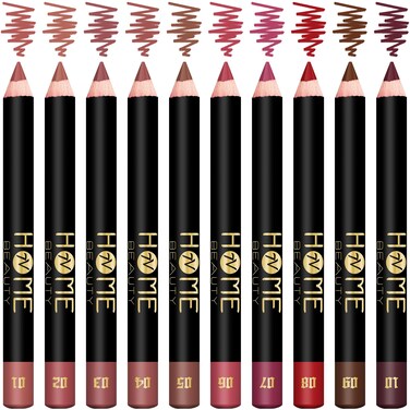 Matte Lip Crayon Set, 10PCS Lip Liner High Pigment Long Lasting Lipstick Pencil (SET A, 10 Count (Pack of 1))