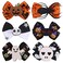 6 Pcs Halloween Hair Bow Clips - Pumpkin Spider Bat Ghost Hair Bows Knot Barrette for Girls' Party Hair Accessories