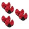 Abaodam 6 Pcs Bun Hair Nets - Red Mesh Ribbon Hair Bun Cover Hair Pin Hair Accessories Girl Hair Barrettes Bridal Headpieces for Wedding Bowknot Hair Net Hair Snood Office Purse Seine Large