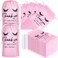 Abbylike 100 Pcs Eyelash Aftercare Lash Bags for Clients Eye Lash Print Drawstring Makeup Bag Empty Beauty Gift Cosmetic Sample Pouch for Women Small Business Supplies, 4 x 6 in(Pink)