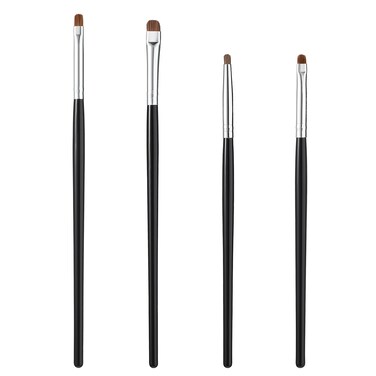 4Pcs Professional Eye Makeup Brush Soft Eyeliner Brush Mini Smudge Brush Eyeshadow Brush Concealer Brush Corner Highlighter Eyebrow Concealer Brush