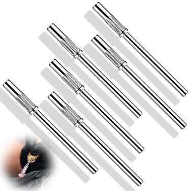 6 Pcs Mandrel Nail Drill Bits, 3.1 MM Mini 3/32 Shank Nail Drill Bits for Electric Drill File Machine, Mandrel Bits for Small Sanding Bands, Nail Drill Bits for Acrylic Nails Manicure Pedicure Tool