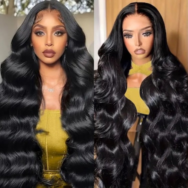 30 Inch Body Wave Lace Front Wigs Human Hair 13x4 HD Transparent Lace Frontal Wigs Human Hair for Women 250% Density Glueless Wigs Human Hair Pre Plucked with Baby Hair