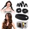 Microwavable Curling Rod, Low-Heat Hair Rollers for Damage-Free Curls with Lavender Aroma, 45-Minute Fast Curls, Hair Curlers for Women with Hair Clip - Alternative to Heatless Curls (BLACK, Large)