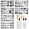 AddFavor 6pcs Nail Stamper Kit French Nail Stamping Plate Heart Geometric Image Nail Stencils with Silicone Nail Stamp and Scraper for Women Nail Design Tools