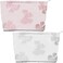 2 PCS Pink Bow Makeup Bag Large Capacity Elegant Bow Preppy Cosmetic Bag Zipper Pouch Organizer Cute Portable Storage Case Cute Roomy Pink Portable Travel Toiletry Bag for Women Girls Travel Storage