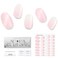 Semi Cured Gel Nail Strips Kit - 30pcs Uv Gel Nail Stickers - Milky Pink Ombre with Pink Cat-Eye Uv Nail Stickers - Gel Stickers for Nails Uv Light Required (Milky Rose)