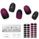 Semi Cured Gel Nail Strips Fall - 30pcs Uv Gel Nail Stickers - Black Glitter Purple Ombre Nail Stickers - Fall Nail Art Gel Stickers for Nails Uv Light Required (L.A Nightfall)