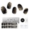 Semi Cured Gel Nail Strips Kit - 20pcs Uv Gel Nail Stickers - Black Gold Swirling Glitter Nail Wraps - Gel Stickers for Nails Uv Light Required (Milky Way)